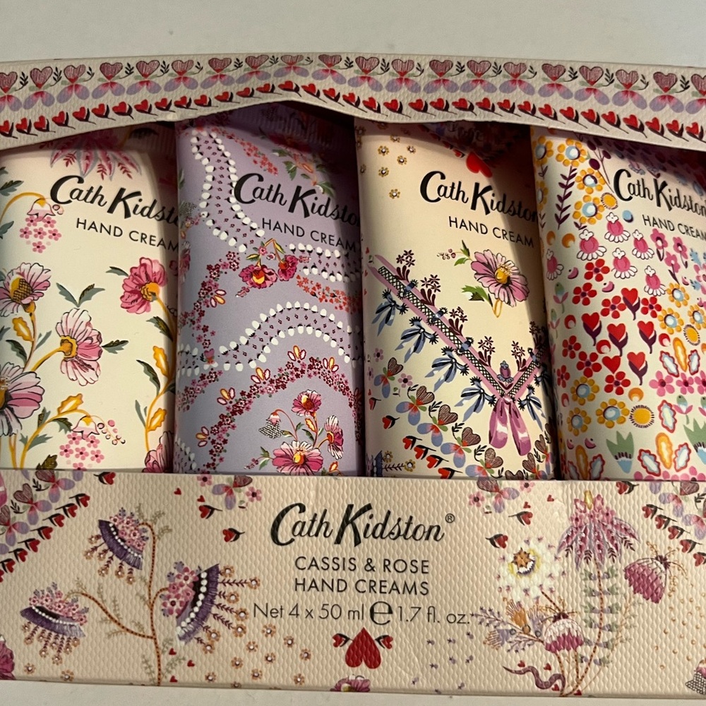 Cath Kidston cassis & rose Hand Cream Scent LOTION SET 4pc 1.7oz NEW in box